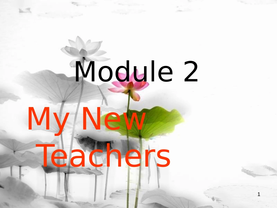 高中英语 Module 2 My New Teachers Function课件 外研版必修1_第1页