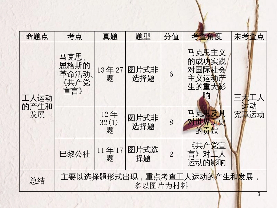 （河北专版）中考历史总复习 第14讲 殖民扩张与殖民地人民的抗争 国际工人运动与马克思主义的诞生必考考点清单课件_第3页