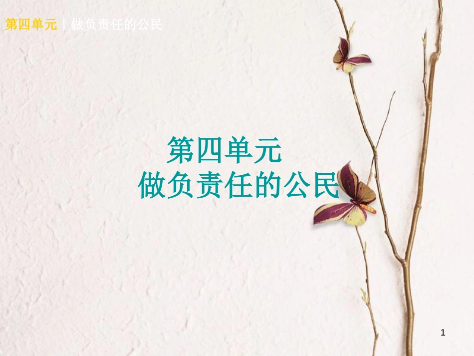 （广西北部湾专版）中考政治 八上 第四单元 做负责任的公民知识梳理课件_第1页