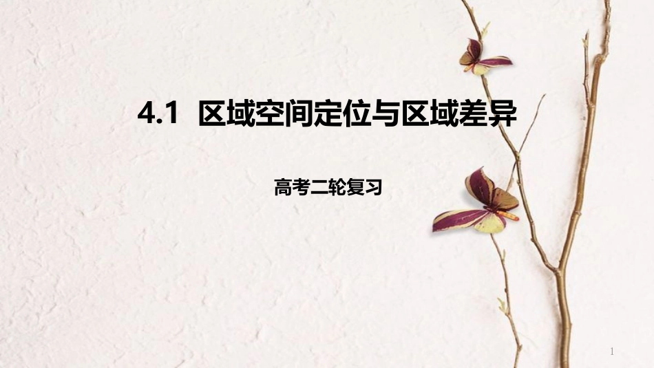 年高考地理二轮复习 区域可持续发展 4.1 区域空间定位与区域差异课件_第1页