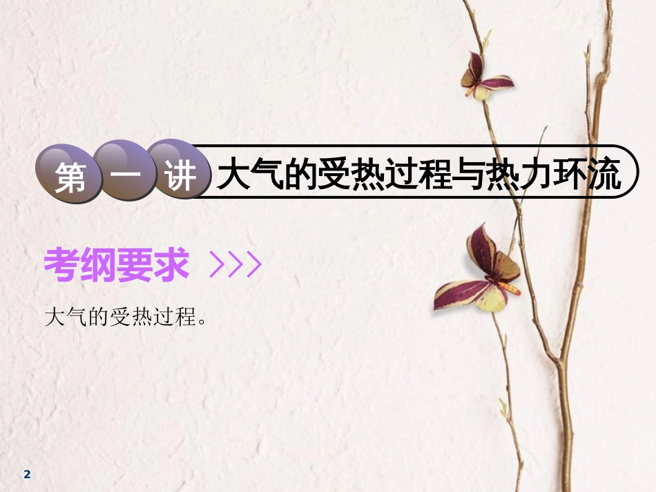 2019版高考地理一轮复习 第1部分 自然地理 第二章 自然地理环境中的物质运动和能量交换 第一讲 大气的受热过程与热力环流课件 中图版_第2页