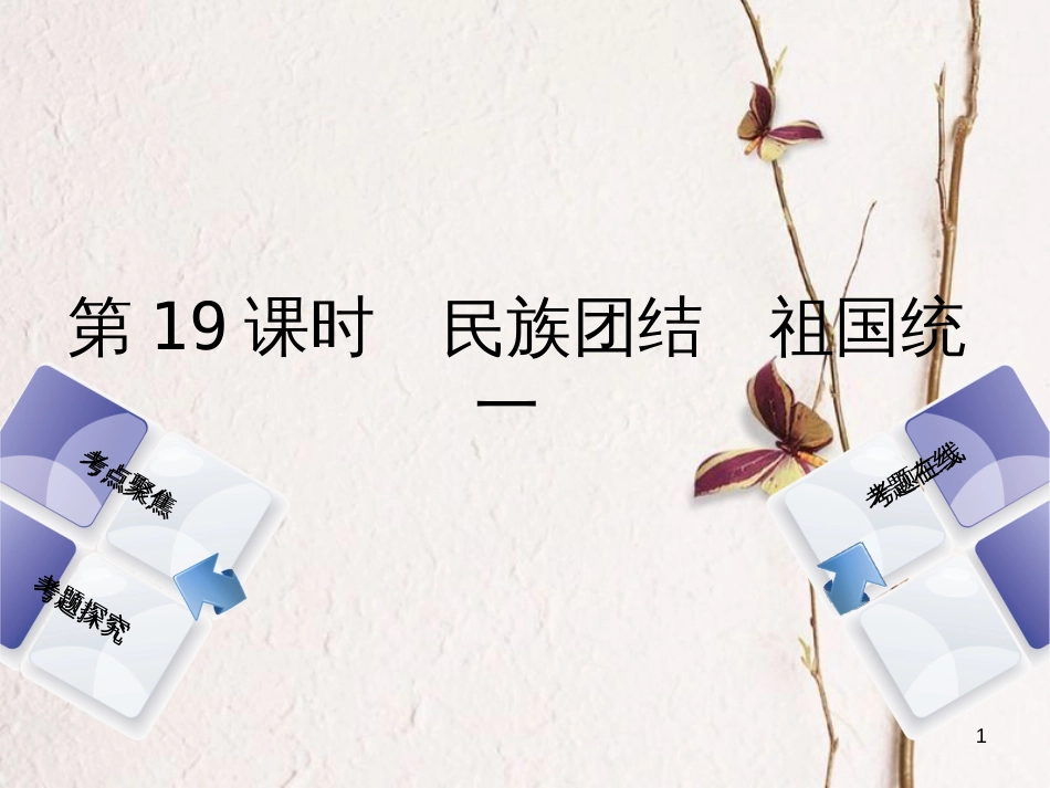 （河北专版）中考政治复习方案 第五单元 知晓国情 报效祖国 第19课时 民族团结 祖国统一课件_第1页