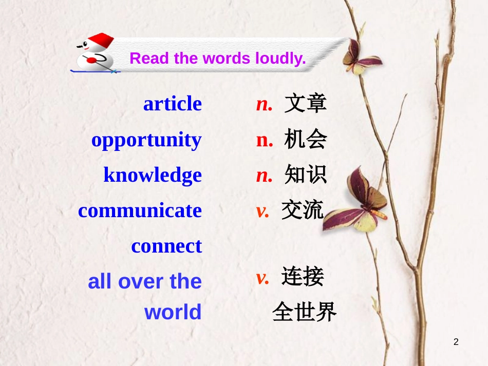 七年级英语下册 Unit 5 I Love Learning English Lesson 29 A Door to the World课件2 （新版）冀教版_第2页