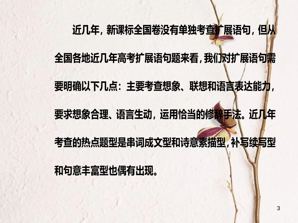 2019版高考语文总复习 第一部分 语言文字应用 专题八 扩展语句，压缩语段课件_第3页