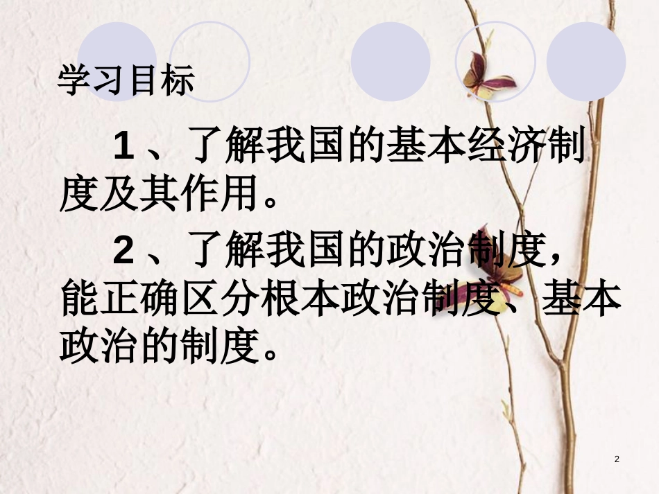 云南省个旧市九年级政治全册 第一单元 世界大舞台 第三课 中国的道路 第2-3框 中国特色社会主义基本经济制度 中国特色社会主义政治制度课件 人民版_第2页