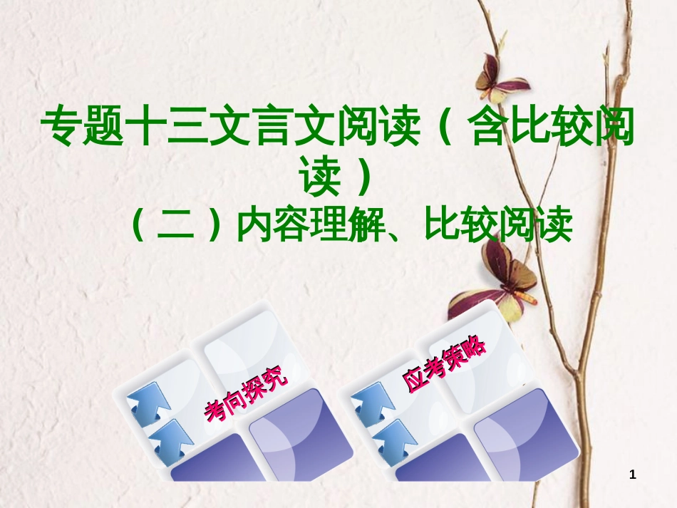 （浙江专用）2018中考语文 专题复习十三 文言文阅读(含比较阅读)内容理解、比较阅读课件 新人教版_第1页