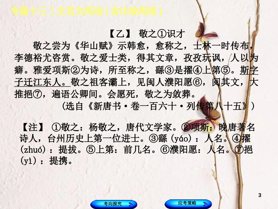 （浙江专用）2018中考语文 专题复习十三 文言文阅读(含比较阅读)内容理解、比较阅读课件 新人教版_第3页