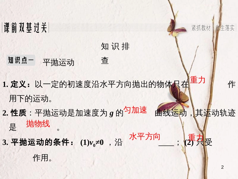 2019版高考物理总复习 第四章 曲线运动 万有引力与航天 基础课2 平抛运动课件_第2页