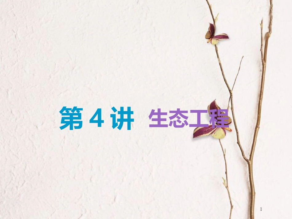 （全国通用版）2019版高考生物一轮复习 选考部分 现代生物科技专题 第4讲 生态工程精准备考实用课件_第1页
