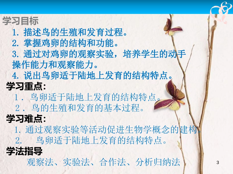 八年级生物下册 第7单元 第1章 第四节 鸟的生殖和发育课件 (新版)新人教版_第3页