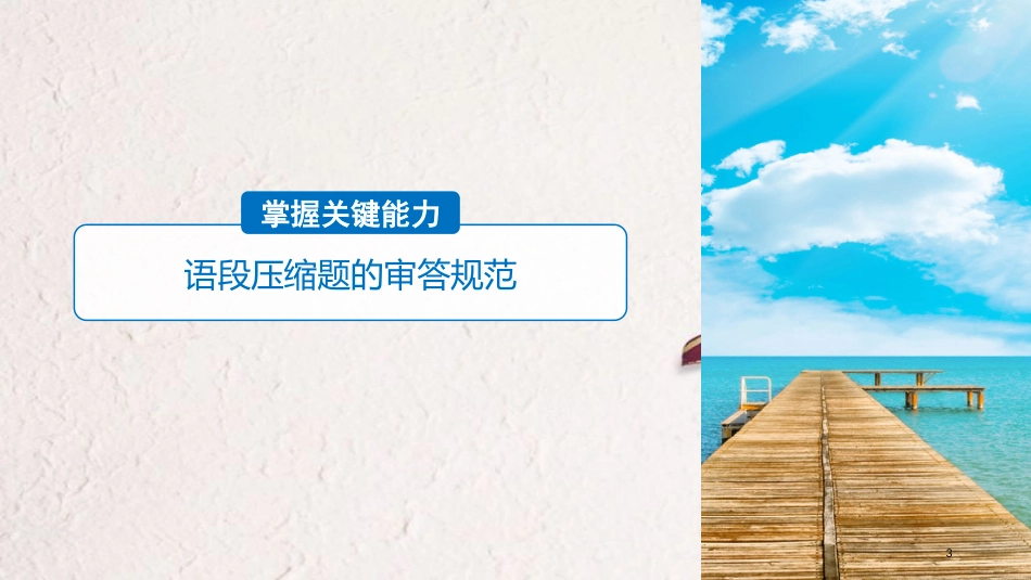 2019届高考语文一轮复习 第一章 语言文字的运用 专题五 语段的压缩 核心突破二 掌握关键的压缩能力课件_第3页