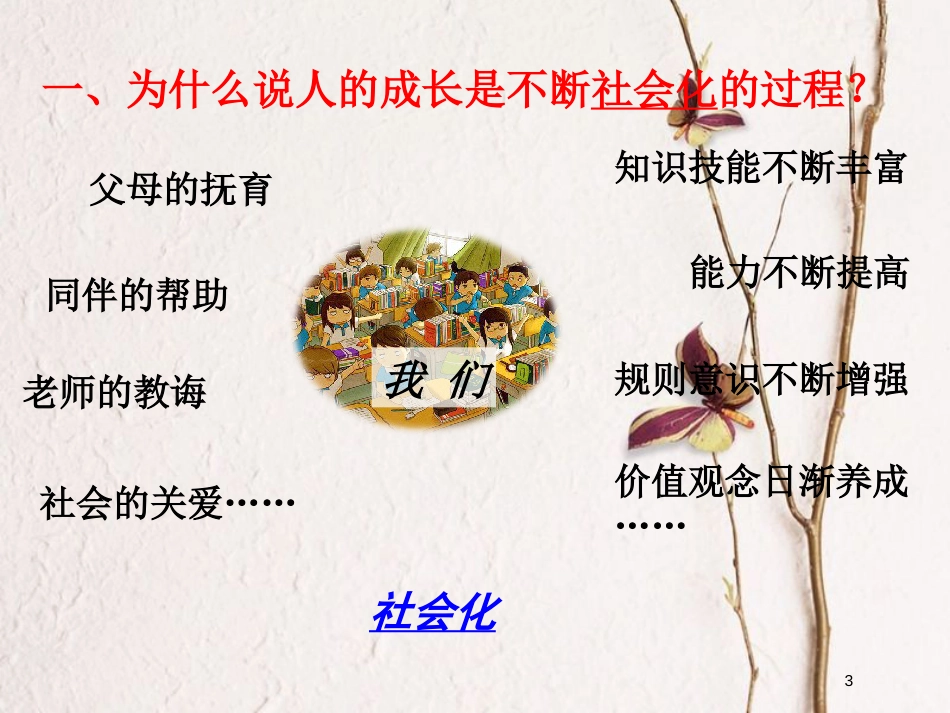 八年级道德与法治上册 第一单元 走进社会生活 第一课 丰富的社会生活 第二框 在社会中成长课件 新人教版_第3页