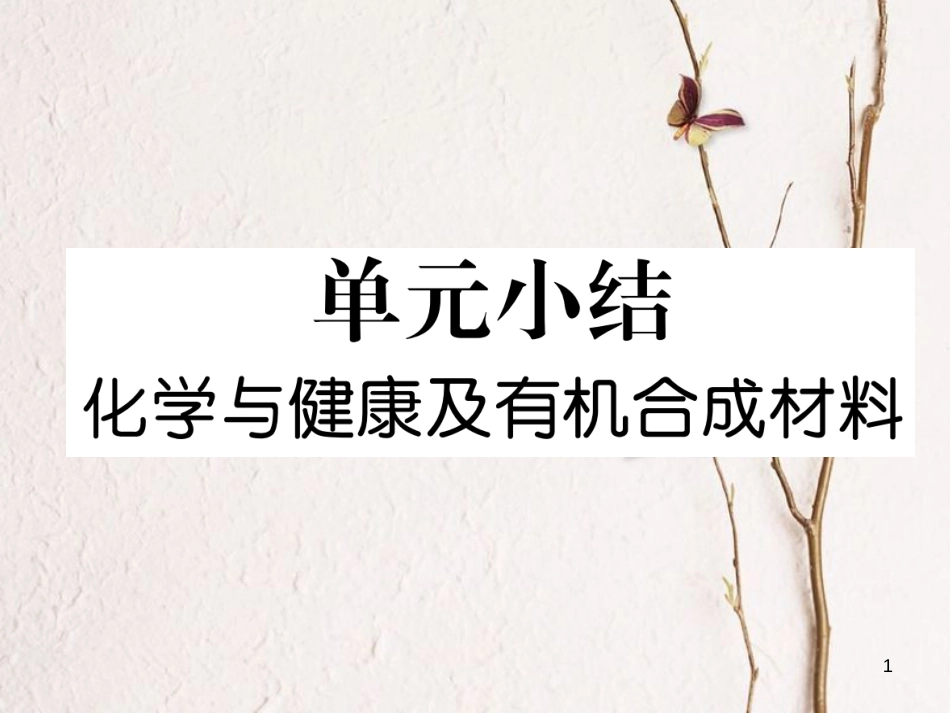 九年级化学下册 第12单元 化学与生活 化学与健康及有机合成材料单元小结作业课件 （新版）新人教版_第1页