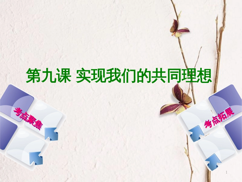 （呼和浩特专版）中考政治复习方案 第三部分 九全 第九课 实现我们的共同理想课件_第1页