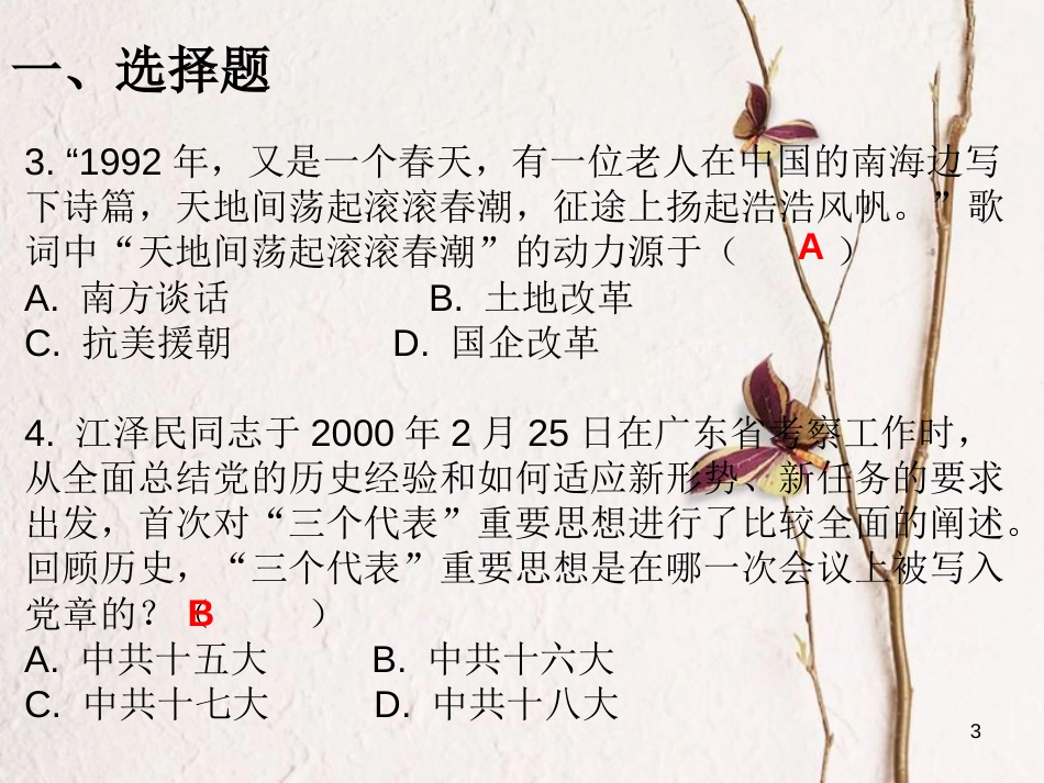 学年八年级历史下册 第三单元 第10课 建设中国特色社会主义课堂十分钟课件 新人教版_第3页