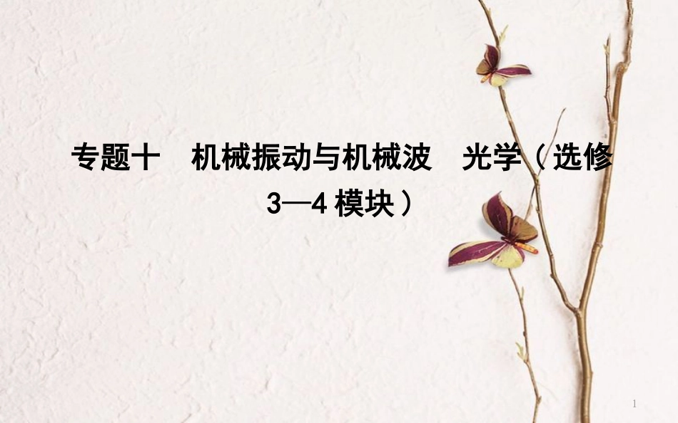 （全国通用）高考物理二轮复习 备课资料 专题十 机械振动与机械波 光学课件 选修3-4_第1页