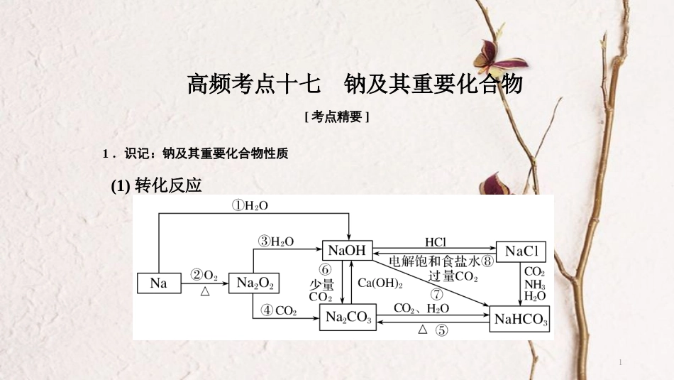 高考化学二轮复习 高频考点精讲 高频考点17 钠及其重要化合物课件_第1页
