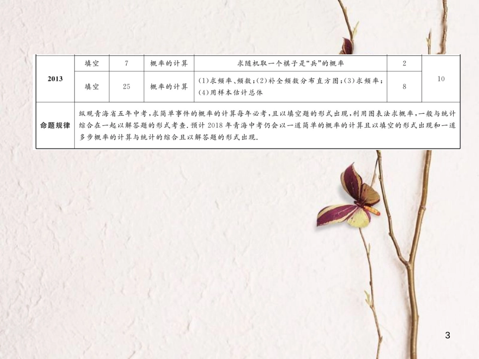 （青海专版）中考数学复习 第1编 教材知识梳理篇 第8章 统计与概率 第3节 随机事件、简单概率的计算及应用（精讲）课件_第3页