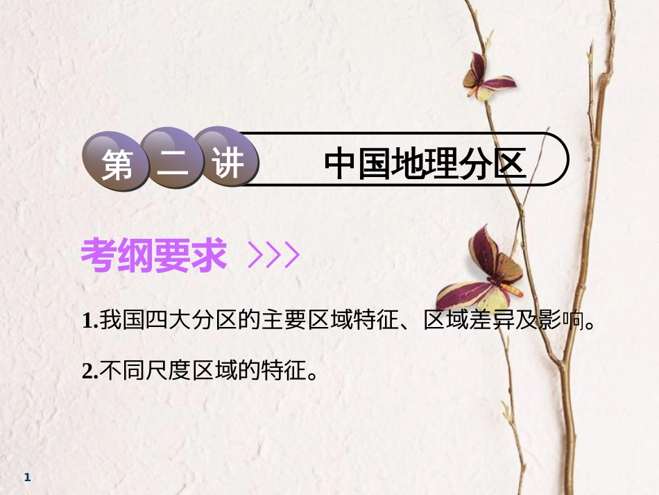 2019版高考地理一轮复习 第3部分 区域地理 第十章 中国地理 第二讲 中国地理分区课件 中图版(1)_第1页