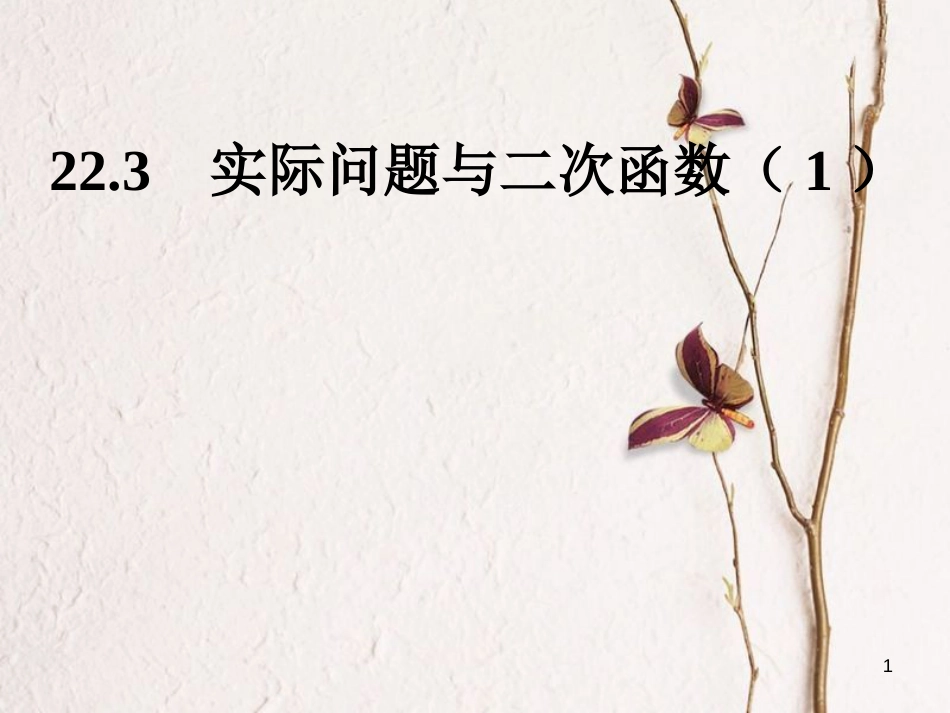 陕西省安康市石泉县池河镇九年级数学上册 22.3 实际问题与二次函数课件1 （新版）新人教版_第1页