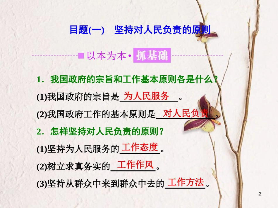 高中政治 第二单元 为人民服务的政府 第三课 我国政府是人民的政府 第二框 政府的责任：对人民负责课件 新人教版必修2_第2页