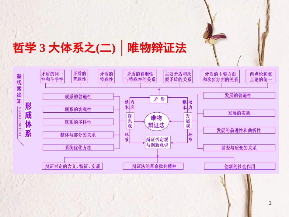 高考政治二轮复习（A版）哲学3大体系之（二）第1课时 联系观和发展观课件_第1页