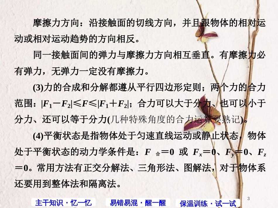 高考物理第三轮复习 主干知识主题（二）相互作用与牛顿运动定律课件_第3页