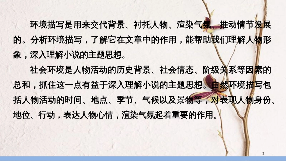 中考语文第一轮复习 第二部分 文学作品阅读 第二章 小说阅读 第3讲 语言品味和描写分析课件_第3页