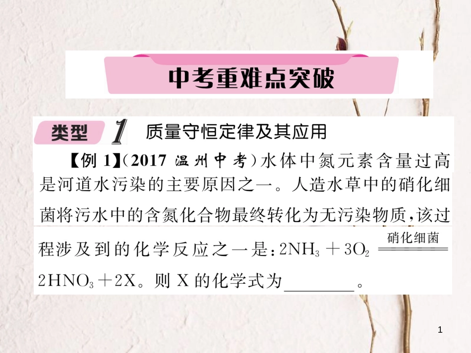 （青海专版）中考化学复习 第1编 教材知识梳理篇 第5单元 化学方程式中考重难点突破（精讲）课件_第1页