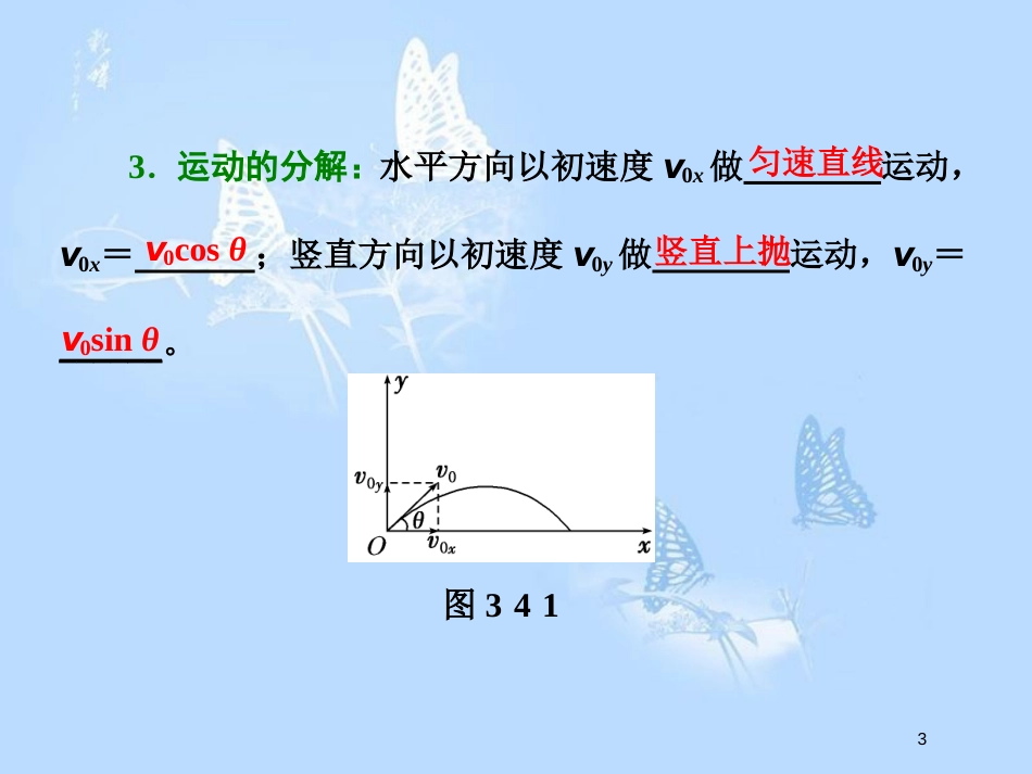 高中物理 第3章 抛体运动 第4节 斜抛运动课件 鲁科版必修2_第3页