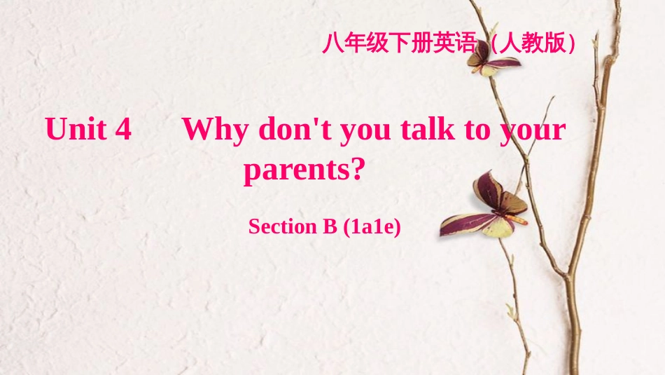 八年级英语下册 Unit 4 Why don't you talk to your parents Section B(1a-1e)习题课件 （新版）人教新目标版_第1页