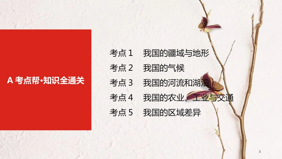 （全国版）2019版高考地理一轮复习 第二十单元 中国地理课件_第3页