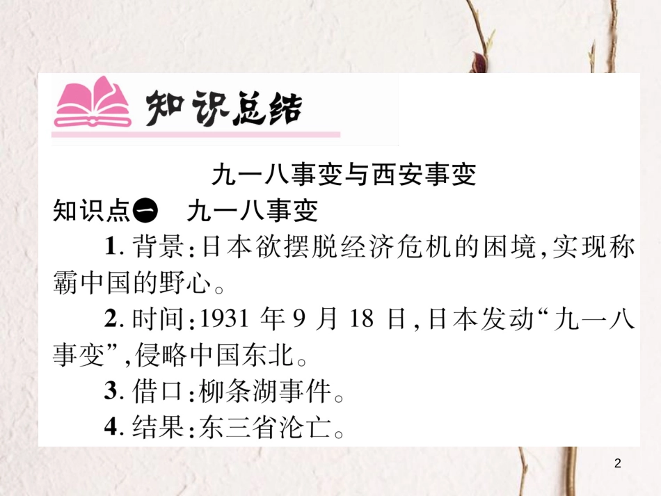 八年级历史上册 第六单元 中华民族的抗日战争小结作业课件 新人教版_第2页