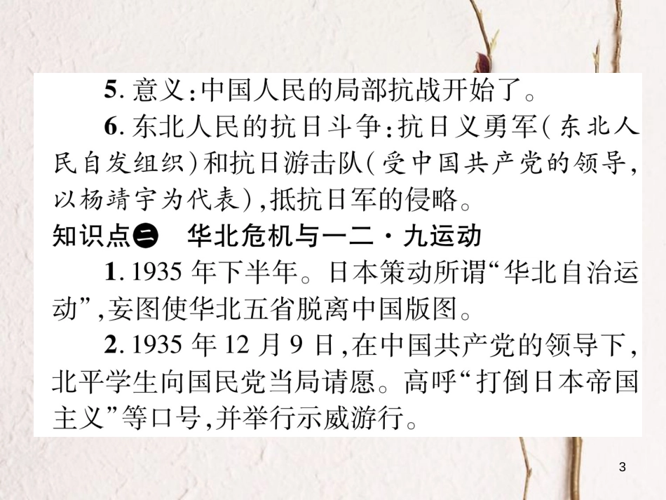 八年级历史上册 第六单元 中华民族的抗日战争小结作业课件 新人教版_第3页