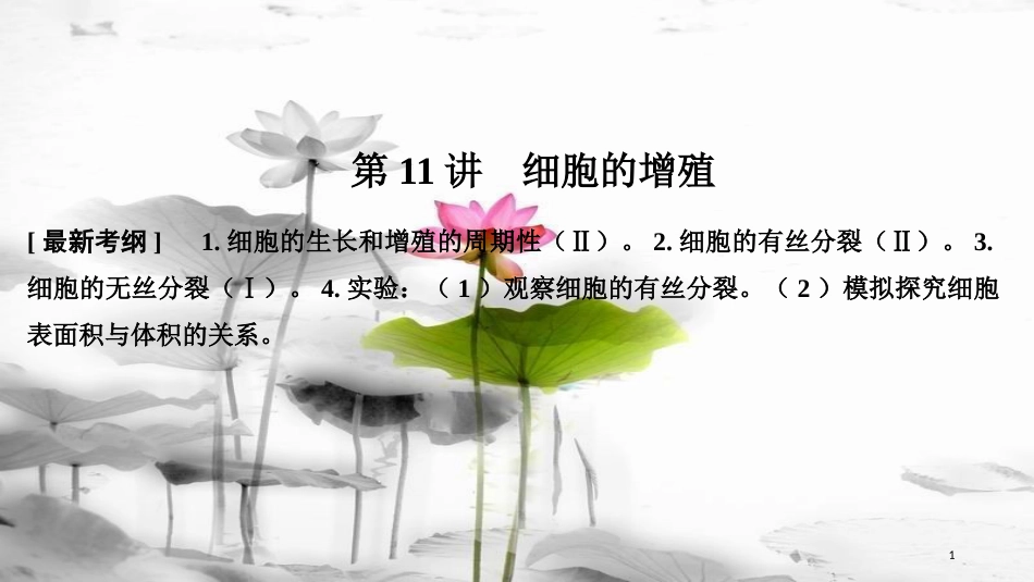 届高考生物一轮复习 第四单元 细胞的生命历程 第11讲 减数分裂和受精作用课件_第1页