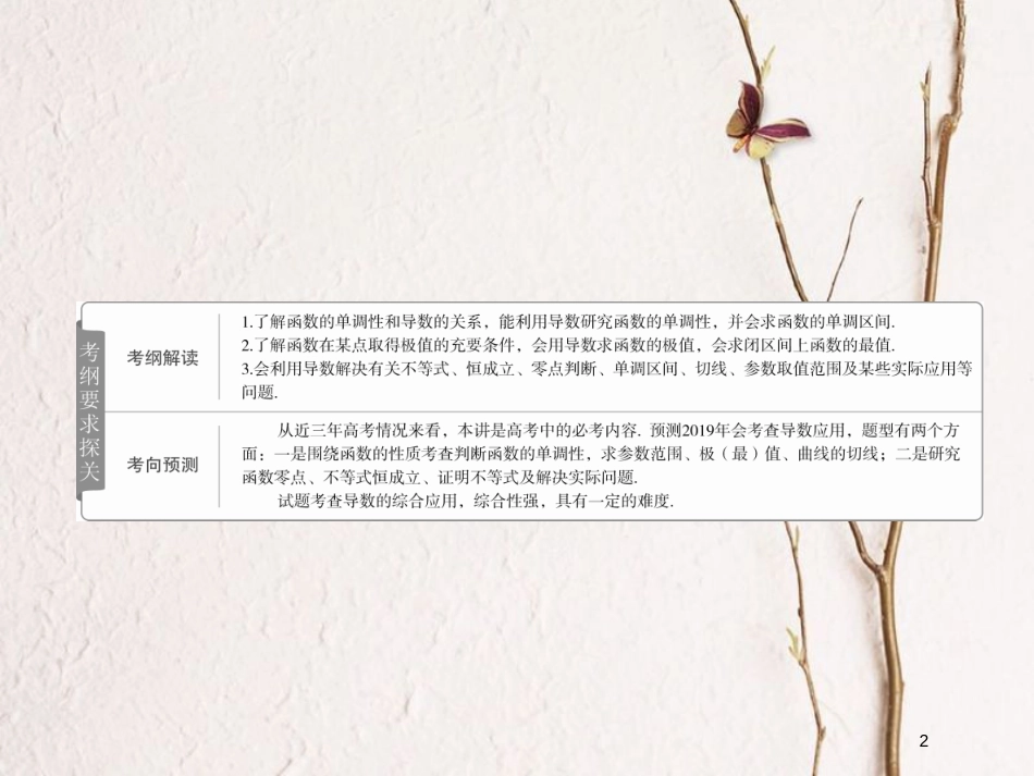 2019版高考数学一轮复习 第2章 函数、导数及其应用 2.11 导数在研究函数中的应用（一）课件 文_第2页