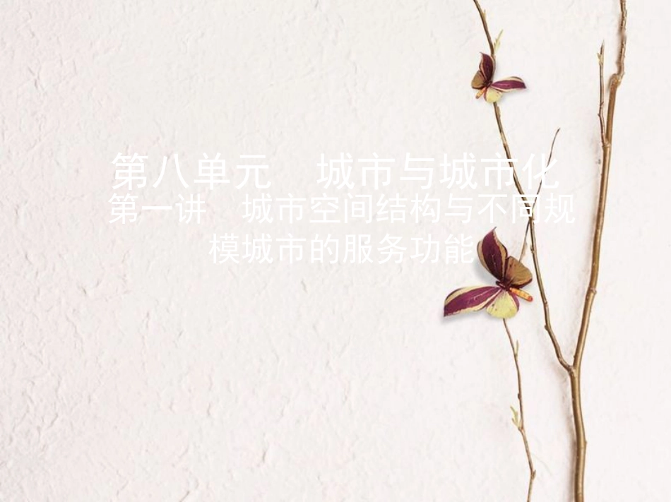 2019届高考地理一轮复习 第八单元 城市与城市化 第一讲 城市空间结构与不同规模城市的服务功能课件_第1页