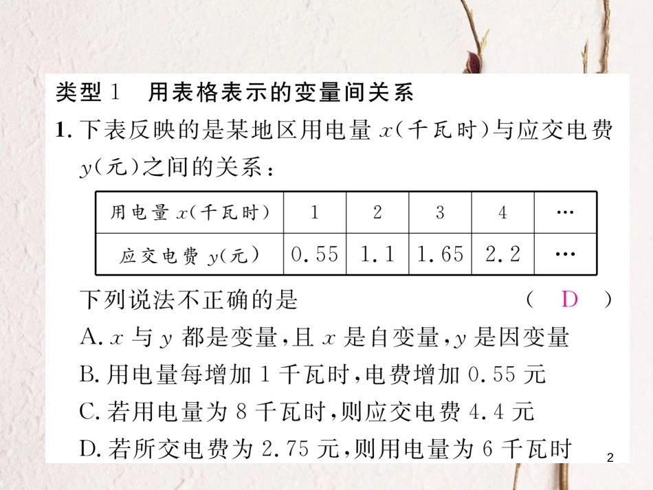 七年级数学下册 专题四 变量之间的关系作业课件 （新版）北师大版_第2页