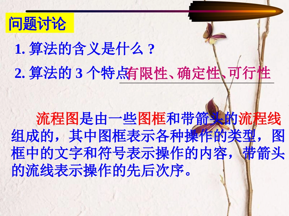 江苏省宿迁市高中数学 第一章 算法初步 1.2 流程图（1）顺序结构课件 苏教版必修3_第2页