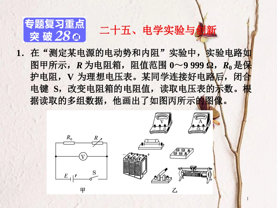 版高考物理二轮复习 第一部分 专题五 物理实验 二十五、电学实验与创新课件_第1页