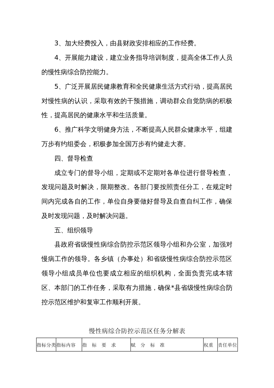 省级慢性病综合防控示范区维护和复审工作实施方案和任务分解表_第3页