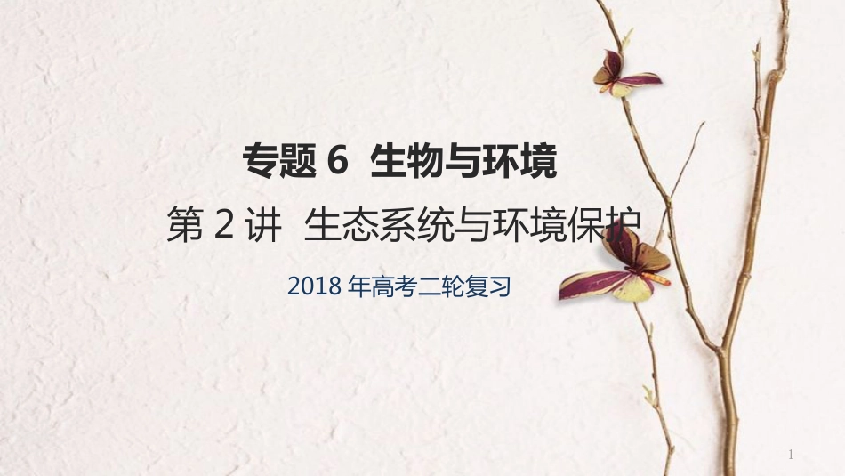 年高考生物二轮复习 专题6 生物与环境 第2讲 生态系统与环境保护课件_第1页