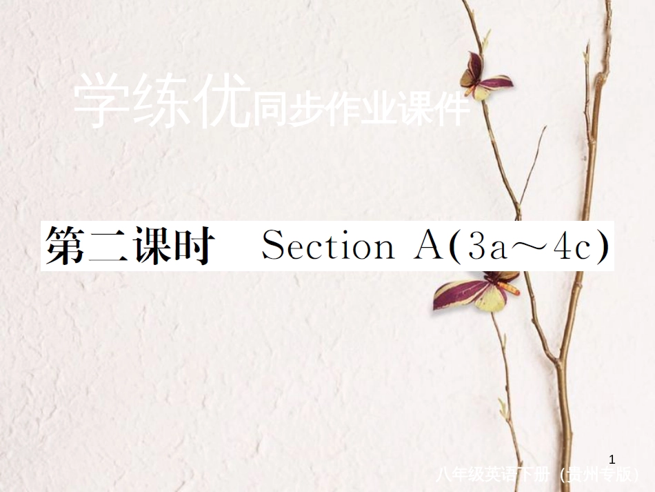 （贵州专版）八年级英语下册 Unit 5 What were you doing when the rainstorm came（第2课时）作业课件 （新版）人教新目标版_第1页