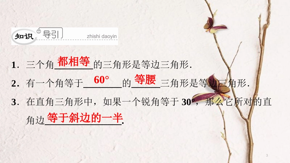 八年级数学下册 第一章 三角形的证明 1.1 等腰三角形（4）典型训练课件 （新版）北师大版_第3页