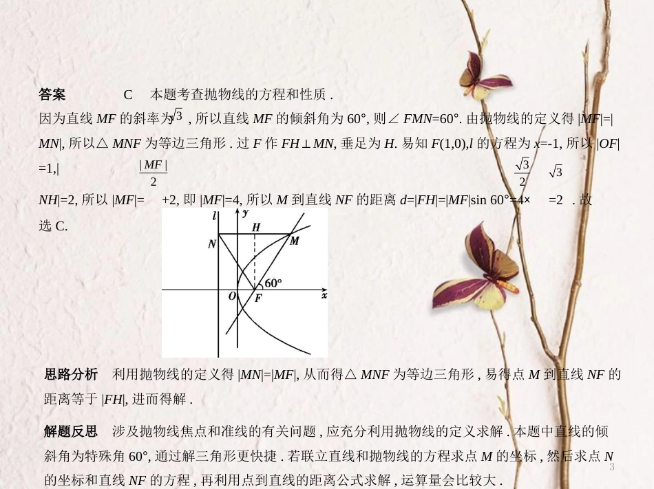（浙江专用）高考数学一轮复习 第十章 圆锥曲线与方程 10.4 直线与圆锥曲线的位置关系课件_第3页