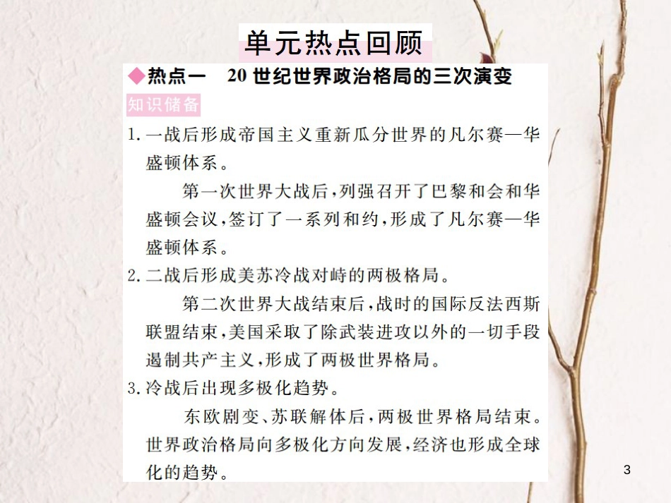 （通用版）九年级历史下册 第七单元 战后世界格局的演变小结习题课件 新人教版_第3页