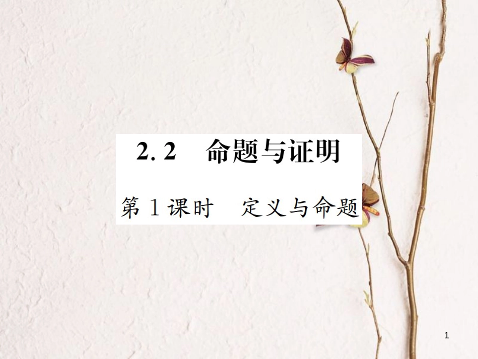 八年级数学上册 2.2 命题与证明 第1课时 定义与命题习题课件 （新版）湘教版_第1页