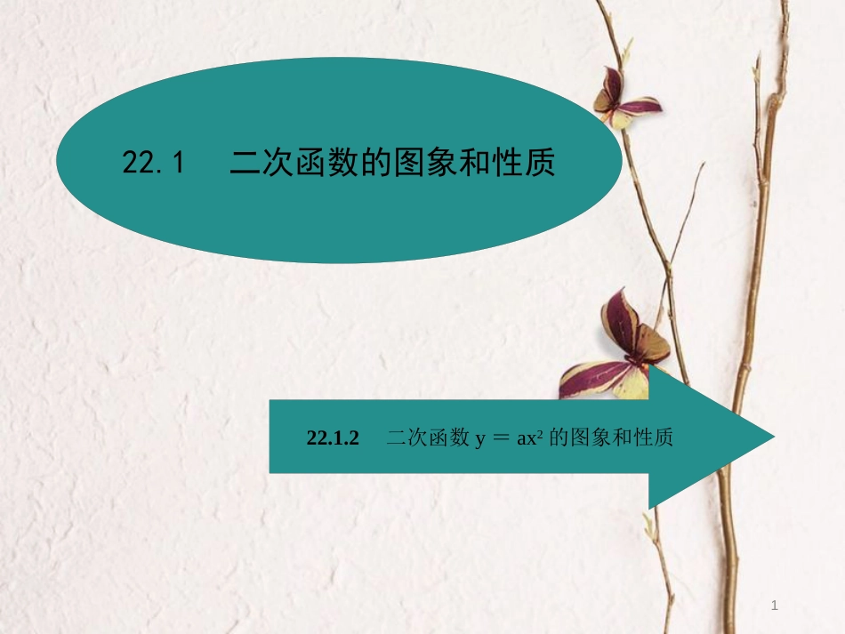 九年级数学上册 22 二次函数 22.1 二次函数的图象和性质 22.1.2 二次函数y＝ax2的图象和性质课件 （新版）新人教版_第1页