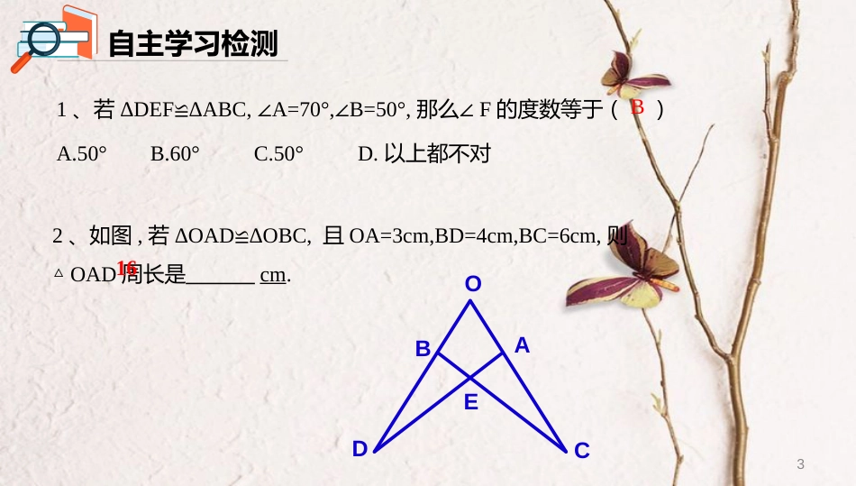 八年级数学上册 第十二章 三角形 12.4 全等三角形课件 北京课改版_第3页