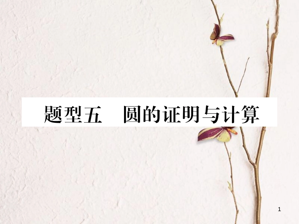 （青海专版）中考数学复习 第2编 专题突破篇 题型5 圆的证明与计算（精练）课件_第1页
